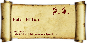 Hohl Hilda névjegykártya